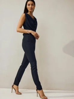 Next Sculpting Military Trousers Navy Blue Sale