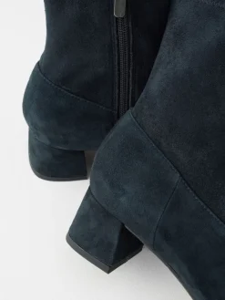 Next Motionflex Block Heeled Sock Boots Navy Blue Suede Sale