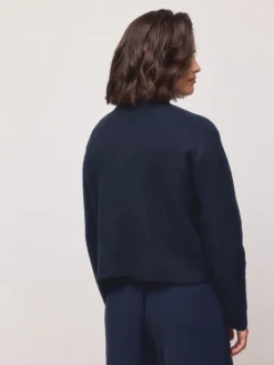 Next Supersoft High Neck Seam Detail Jumper Navy Blue New