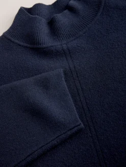 Next Supersoft High Neck Seam Detail Jumper Navy Blue New