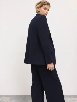 Next Tailored Single Breasted Blazer With Wool Navy Blue Sale