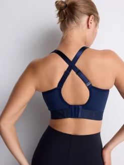Next DD+ Ultimate Dry Tech Breathable Lightweight Pad High Impact Sports Bra Navy Hot