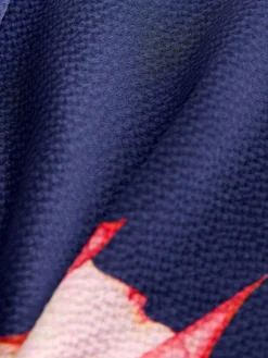 Next Twist Front Long Sleeve Satin Maxi Dress Navy Floral Best