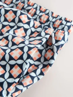 Next Navy Geo Ribbed Long Sleeve Pyjamas Sale