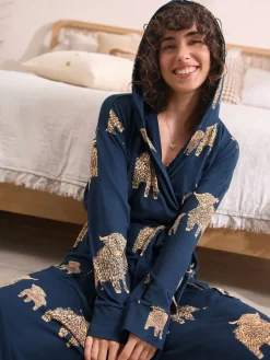 Next Navy Hamish The Highland Cow Cosy Lightweight Dressing Gown Best