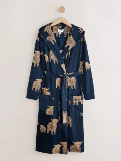 Next Navy Hamish The Highland Cow Cosy Lightweight Dressing Gown Best