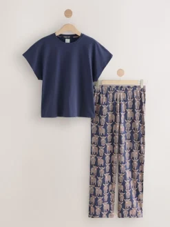 Next Navy Hamish The Highland Cow Short Sleeve Pyjamas Hot