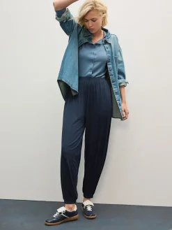 Next Jersey Harem Joggers Navy