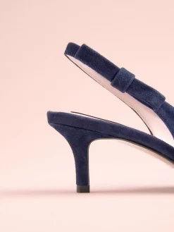 Next Tabitha Simmons x Dela Slingback Point Heels Navy Leather Best