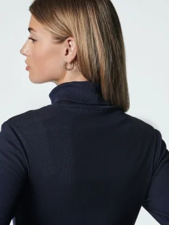 Next Long Sleeve Ribbed Roll Neck Top Navy Hot