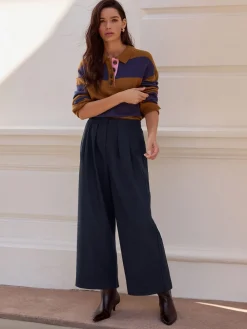 Next N. Premium Herringbone Culottes With Wool Navy Discount