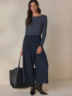 Next N. Premium Herringbone Culottes With Wool Navy Discount