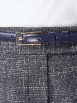 Next N. Premium Skinny Made In Italy Leather Belt Navy Best