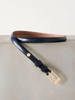 Next N. Premium Skinny Made In Italy Leather Belt Navy Best