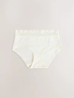 Next Midi Cotton Lace Knickers 4 Pack Navy Paisley Clearance
