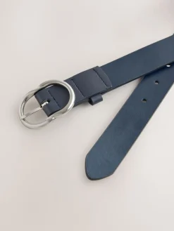 Next Navy Regular PU Belt New