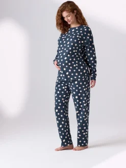 Next Navy Spot Maternity Long Sleeve Pyjamas