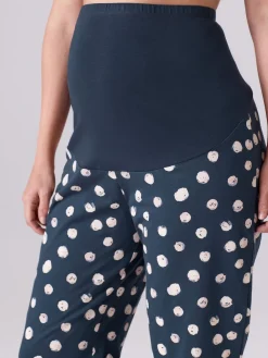 Next Navy Spot Maternity Long Sleeve Pyjamas