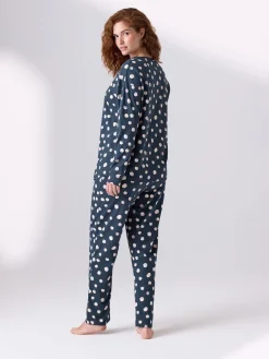 Next Navy Spot Maternity Long Sleeve Pyjamas