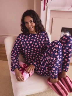 Next Long Sleeve Pyjamas Navy Stars Discount