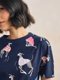 Next Navy Whippet 100% Cotton Short Set Pyjamas Online