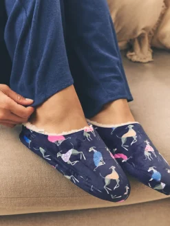 Next Navy Whippet Mule Slippers Online