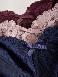 Next Total Support Full Cup Lace Ultimate Comfort Bras 3 Pack Navy/Berry/Pink Online