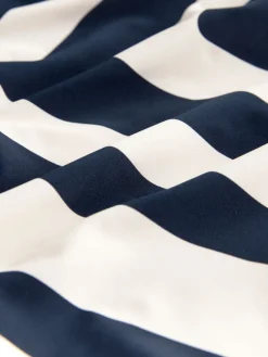 Next Navy/Cream Chevron Dd+ Wired Scoop Neck Tummy Control Swimsuit Hot