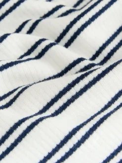 Next Thermal Maximum Warmth Cosy Ribbed Roll Neck Top Navy/Cream Stripe Best