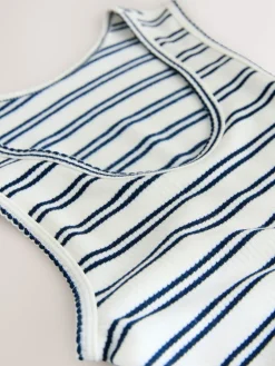 Next Thermal Maximum Warmth Cosy Ribbed Vest Navy/Cream Stripe Online