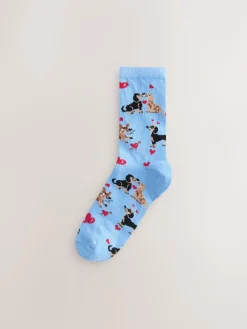 Next Navy/Grey Dog Heart Ankle Socks 4 Pack Hot