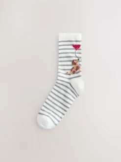 Next Navy/Grey Dog Heart Ankle Socks 4 Pack Hot