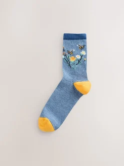 Next Ankle Socks 4 Pack Navy/Ochre Bee Discount