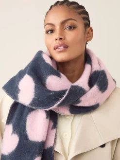 Next Navy/Pink Heart Print Heavyweight Blanket Scarf Discount