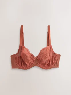 Next Non Pad Balcony DD+ Lace Bras 2 Pack Navy/Rust Discount