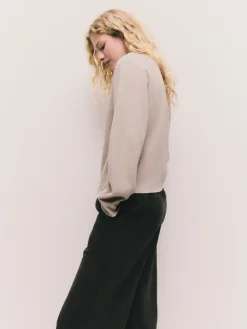 Next Cosy Soft Touch Rib Crew Neck Jumper Neutral Beige New