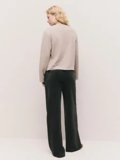 Next Cosy Soft Touch Rib Crew Neck Jumper Neutral Beige New