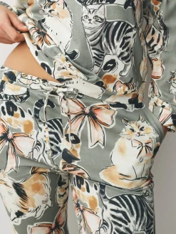 Next Long Sleeve Pyjamas Neutral Cat Best