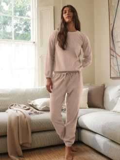 Next Neutral Cosy Waffle Long Sleeve Pyjamas Hot