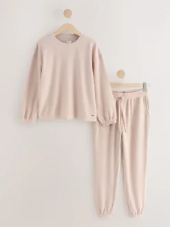 Next Neutral Cosy Waffle Long Sleeve Pyjamas Hot