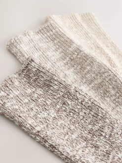 Next Cotton Slub Slouchy Ankle Socks 3 Pack Neutral Hot