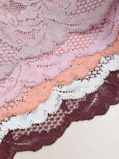 Next Neutral Midi No VPL Lace Back Briefs 5 Pack Clearance