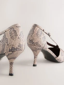 Next Forever Comfort® Pointed Toe Strappy Asymmetric Court Heels Neutral Snake Discount