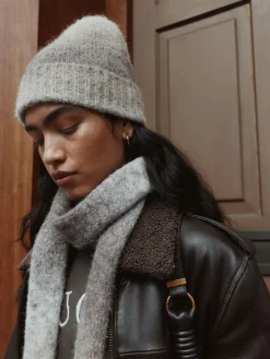 Next Neutral Space Dye Knitted Beanie Hat Outlet