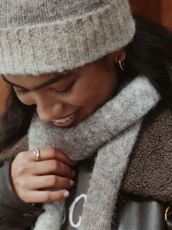 Next Neutral Space Dye Knitted Beanie Hat Outlet