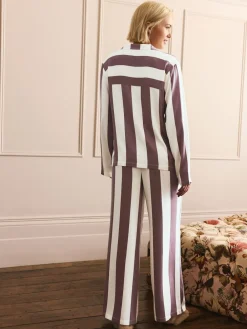 Next Button Through Pyjamas Neutral Stripe Hot