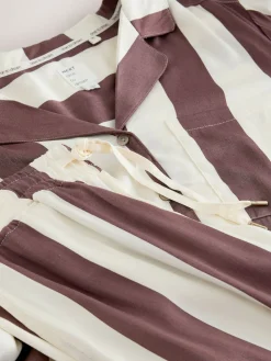 Next Button Through Pyjamas Neutral Stripe Hot