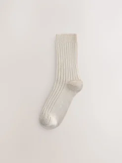 Next Warm Handle Ribbed Ankle Socks 3 Pack Neutral