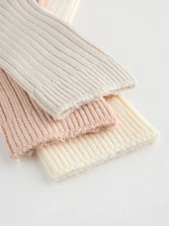 Next Warm Handle Ribbed Ankle Socks 3 Pack Neutral