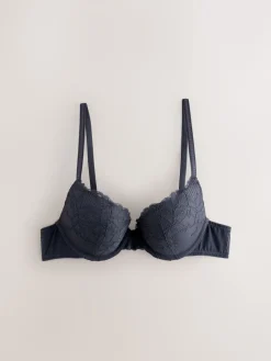 Next Push Up Plunge Lace Bras 2 Pack Neutral/Navy Hot